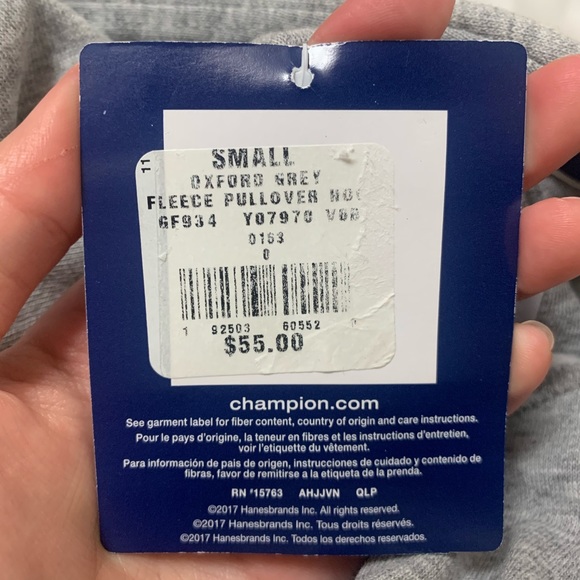 GREY CHAMPION MOCK TURTLENECK HOODIE - Picture 2 of 2